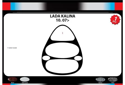 Lada Kalina 10.2007 3D Inleg dashboard Interieurset aansluitend en pasgemaakt op he 1 -Teile