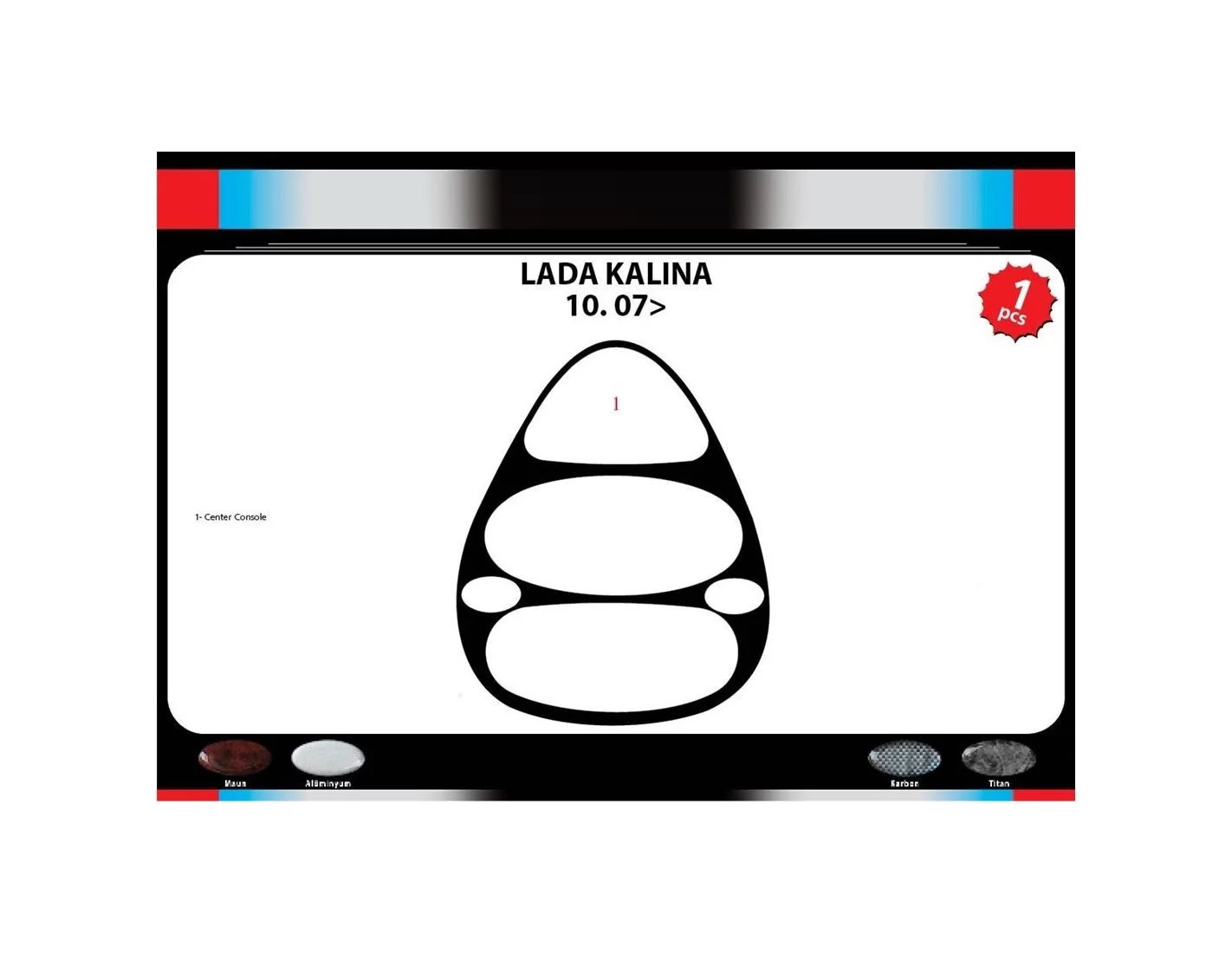 Lada Kalina 10.2007 3M 3D Interior Dashboard Trim Kit Dash Trim Dekor 1-Parts