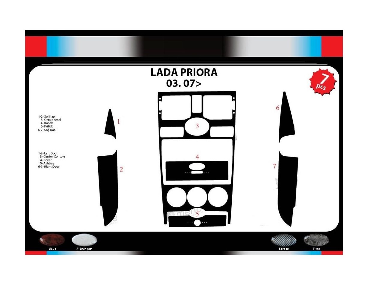 Lada Priora 03.2007 3D Decor de carlinga su interior del coche 7-Partes