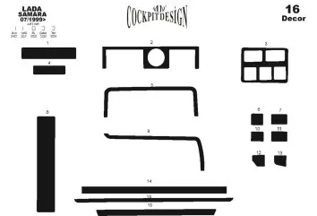 Lada Samara 07.99-12.02 3M 3D Interior Dashboard Trim Kit Dash Trim Dekor 16-Parts