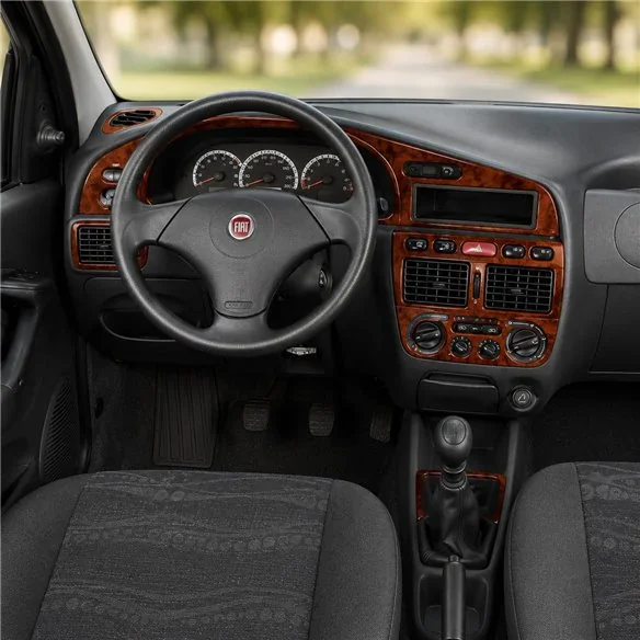 Fiat Palio Weekend 1998-2002 3D dashboard trim kit, 12 parts