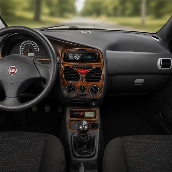 Fiat Palio-Albea-Strada 2002-2005 3D Armaturenbrett-Dekor-Set, 18 Teile