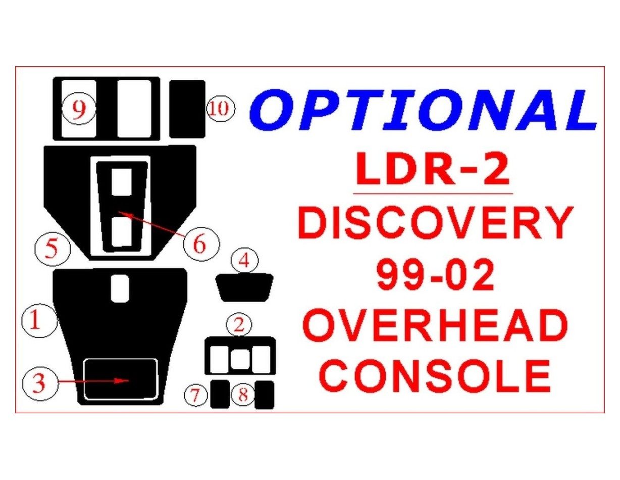 Land Rover Discovery 1999-2002 Overhead Console Interior BD Dash Trim Kit