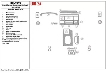 Land Rover Discovery 1999-2004 Basic Set, OEM Compliance BD Interieur Dashboard Bekleding Volhouder