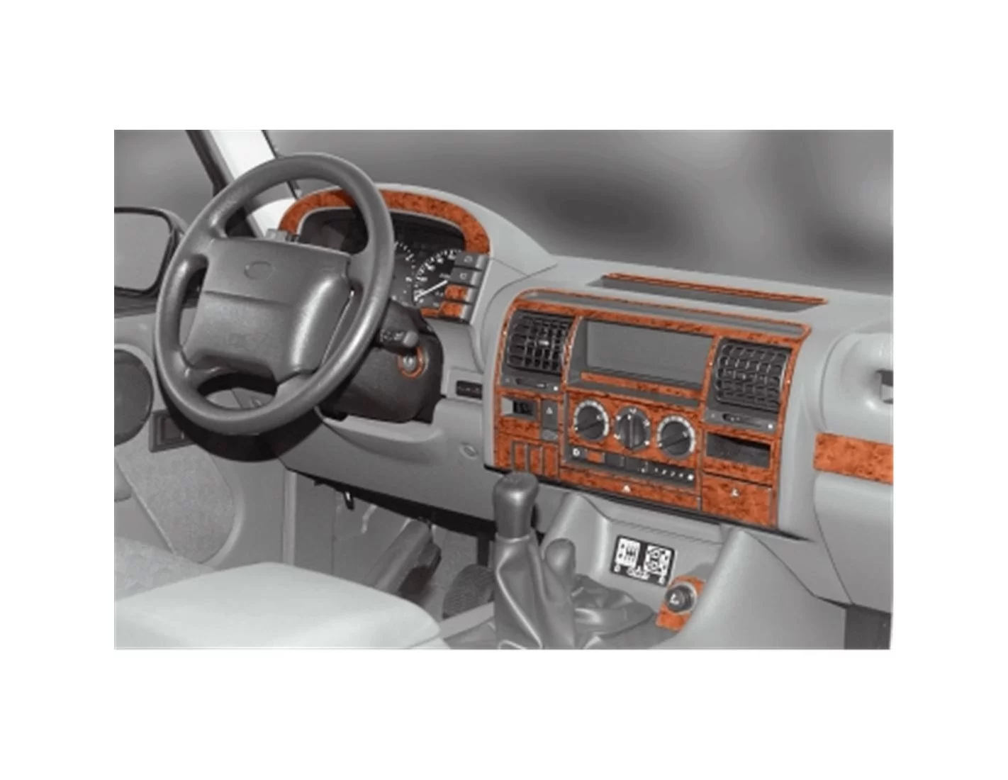 Land Rover Discovery I 01.90 - 09.98 3D Inleg dashboard Interieurset aansluitend en pasgemaakt op he 30 -Teile