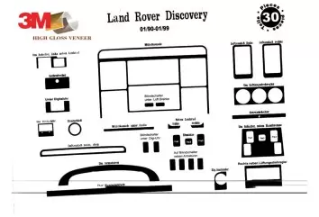 Land Rover Discovery I 01.90-09.98 3M 3D Interior Dashboard Trim Kit Dash Trim Dekor 30-Parts