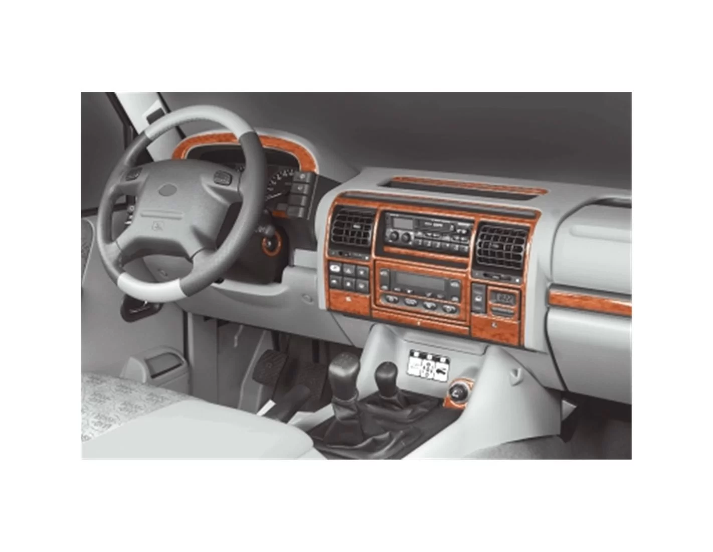 Land Rover Discovery II TD5 10.98-12.04 3M 3D Interior Dashboard Trim Kit Dash Trim Dekor 24-Parts