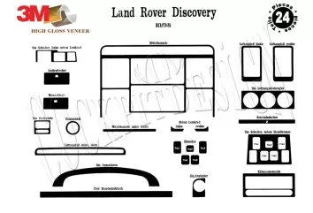 Land Rover Discovery II TD5 10.98-12.04 3M 3D Interior Dashboard Trim Kit Dash Trim Dekor 24-Parts