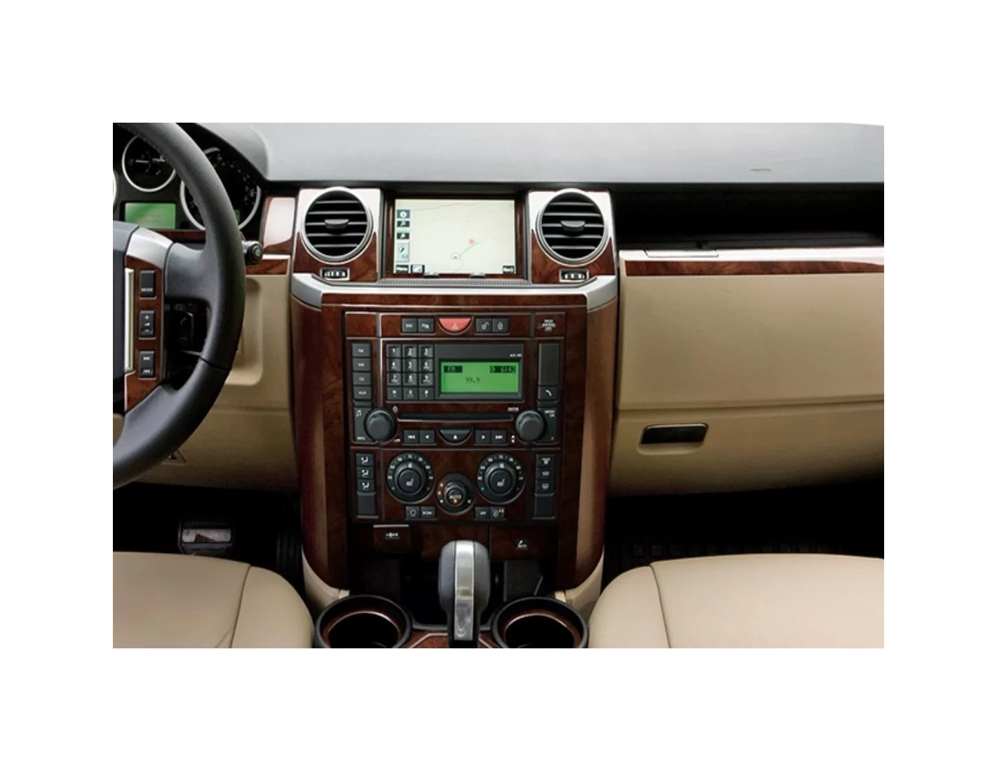 Land Rover Discovery LR3 2005-2009 3D Inleg dashboard Interieurset aansluitend en pasgemaakt op he 74-Teile