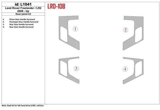 Land Rover Freelander 2 2008-UP Door panels Interior BD Dash Trim Kit