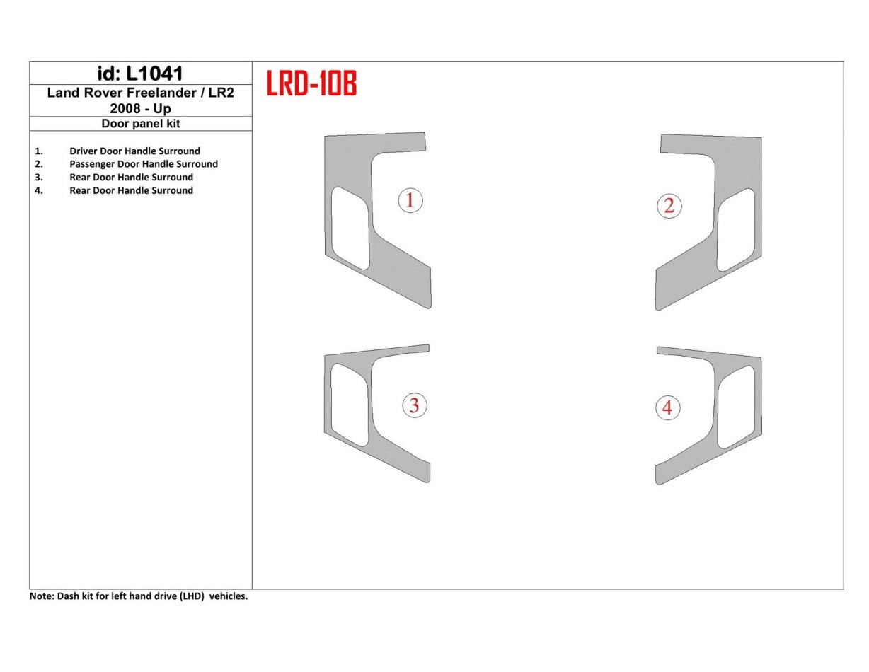 Land Rover Freelander 2 2008-UP Door panels Interior BD Dash Trim Kit