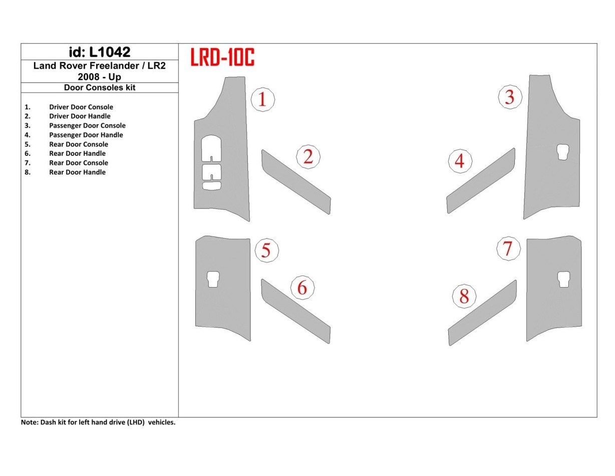 Land Rover Freelander 2 2008-UP doors colsole BD innenausstattung armaturendekor cockpit dekor - 1- Cockpit Dekor Innenraum