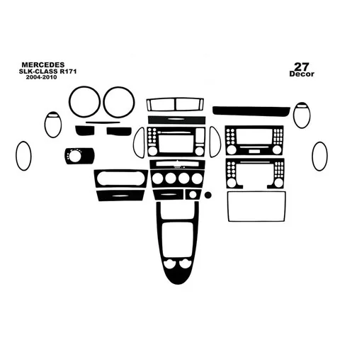 Mercedes-Benz SLK (R171) 2004-2010 kit rivestimento cruscotto e interni 3D 27 pezzi 2