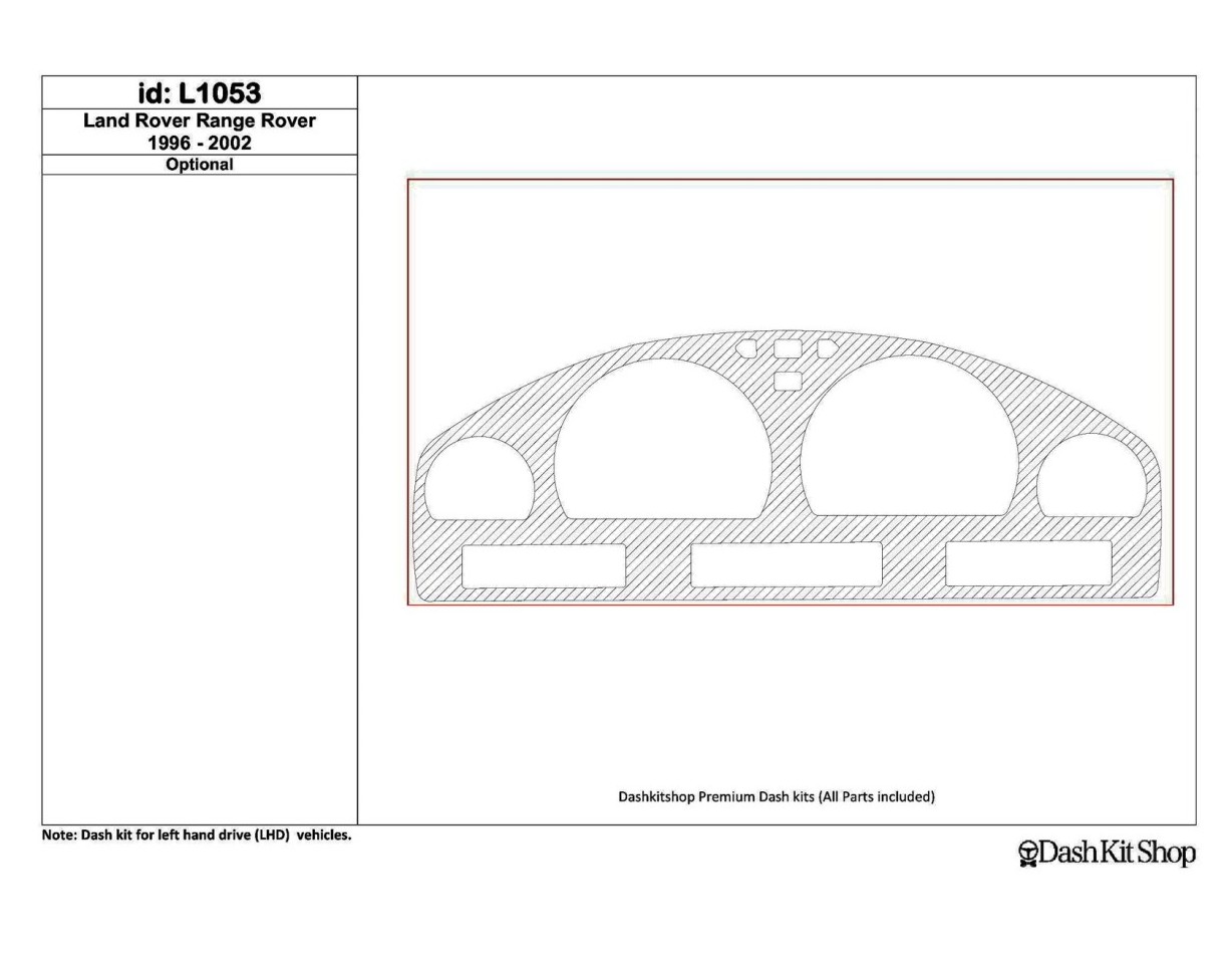 Land Rover Range Rover 1996-2002 Cluster, 1 Pc Interior BD Dash Trim Kit