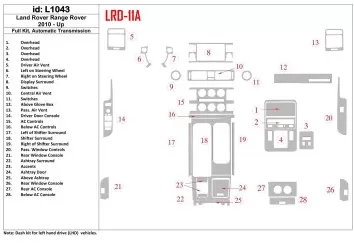 Land Rover Range Rover 2010-UP Full Set, Automatic Gear Interior BD Dash Trim Kit