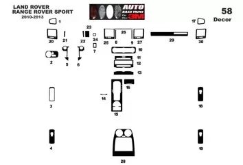 Land Rover Range Rover Sport 2010-2013 3M 3D Interior Dashboard Trim Kit Dash Trim Dekor 30-Parts