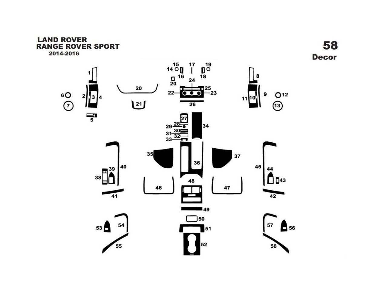 Land Rover Range Rover Sport 2014-2016 3D Decor de carlinga su interior del coche 58-Partes