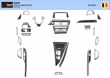 BMW 6-Series F12 F13 2011-2017 3D Interior Dashboard Trim Kit Dash Trim Dekor 46-Parts