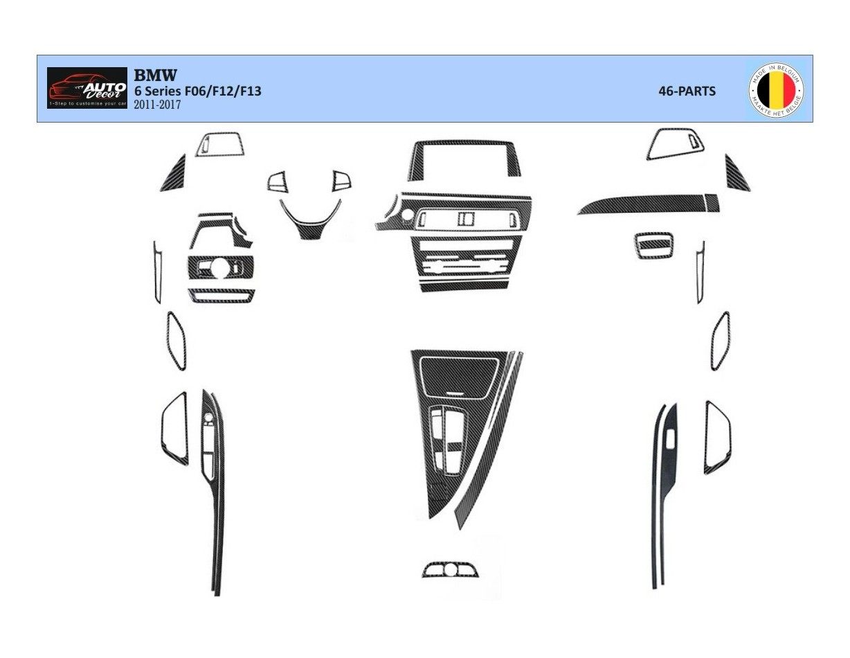 BMW 6-Series F12 F13 2011-2017 3D Decor de carlinga su interior del coche 46-Partes