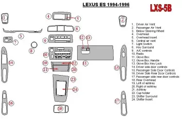 Lexus ES 1994-1996 Ensemble Complet, OEM Compliance BD Kit la décoration du tableau de bord - 1 - habillage decor de tableau de 
