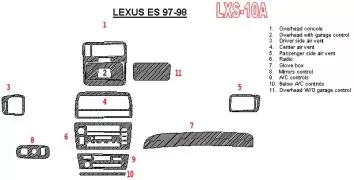 Lexus ES 1997-1998 Full Set, OEM Compliance BD Interieur Dashboard Bekleding Volhouder