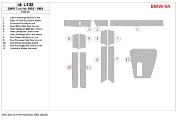 BMW 7 1986-1994 Full Set Interior BD Dash Trim Kit