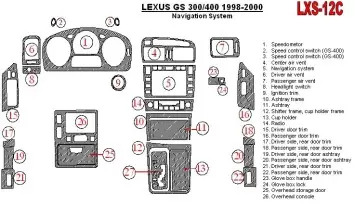 Lexus GS 1998-2000 Navigation system, OEM Compliance, 26 Parts set BD Kit la décoration du tableau de bord - 1 - habillage decor