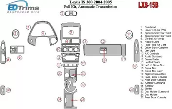 Lexus IS 2004-2005 Full Set, Automatic Gear BD Interieur Dashboard Bekleding Volhouder