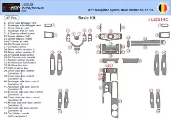 Lexus IS 2013-2022 3D Interior Dashboard Trim Kit Dash Trim Dekor 47-Parts