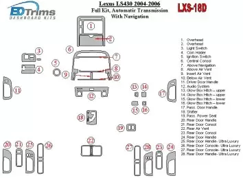 Lexus LS 2004-2006 Full Set, Automatic Gear, With Navigation Decor de carlinga su interior