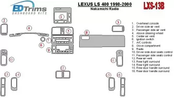 Lexus LS-400 1998-2000 Nakamichi Radio Decor de carlinga su interior