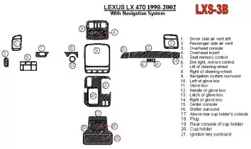 Lexus LX-470 1998-UP With NAVI system, 22 Parts set OEM Compliance Decor de carlinga su interior