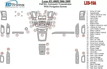 Lexus RX 400H 2006-UP Full Set, Automatic Gear, With Navigation Decor de carlinga su interior