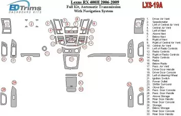 Lexus RX 400H 2006-UP Full Set, Automatic Gear, With Navigation Interior BD Dash Trim Kit