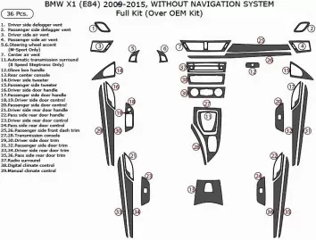 BMW X1 E84 2009–2015 Habillage Décoration de Tableau de Bord 36-Pièce