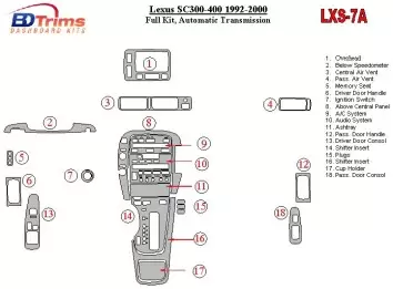 Lexus SC 1992-2000 Automatic Gear Decor de carlinga su interior