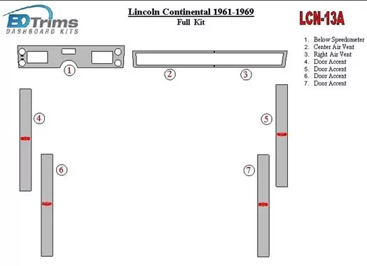 Lincoln Continental 1961-1969 BD innenausstattung armaturendekor cockpit dekor