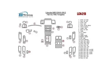 Lincoln MKS 2010-2012 Ensemble Complet, With NAVI BD Décoration de tableau de bord