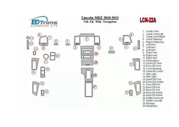 Lincoln MKZ 2010-2012 Full Set, With NAVI Decor de carlinga su interior