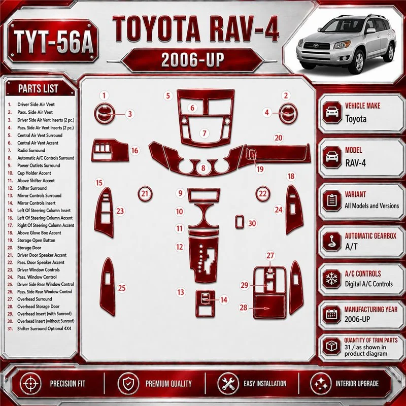 Toyota RAV-4 2006-Actualidad caja automática A/C Controls kit de molduras interiores para salpicadero