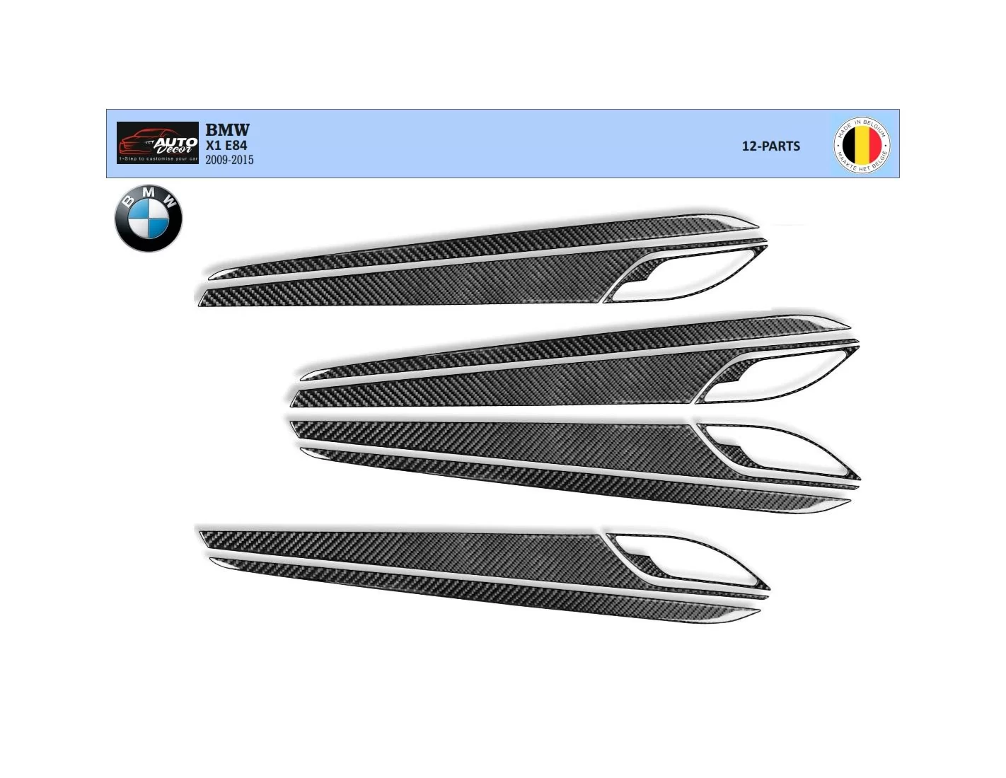 BMW X1 E84 2009-2015 3D Decor de carlinga su interior del coche 12-Partes