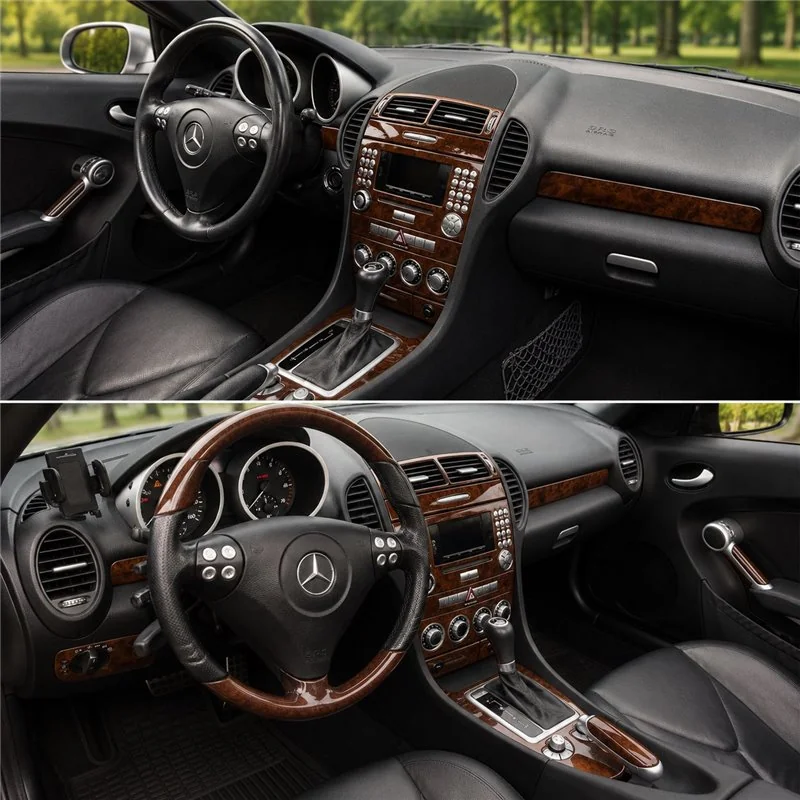 Mercedes SLK (R171) 2004-2010 kit 3D de molduras interiores para salpicadero 18 piezas