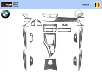 BMW X1 E84 2009-2015 NAVI 3D Decor de carlinga su interior del coche 30-Partes