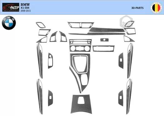 BMW X1 E84 2009–2015 NAVI 3D Interior Dashboard Trim Kit Dash Trim Dekor 30-Parts