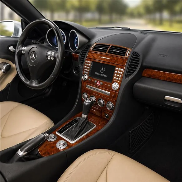 Mercedes SLK (R171) 2004-2010 kit 3D de molduras interiores para salpicadero 18 piezas