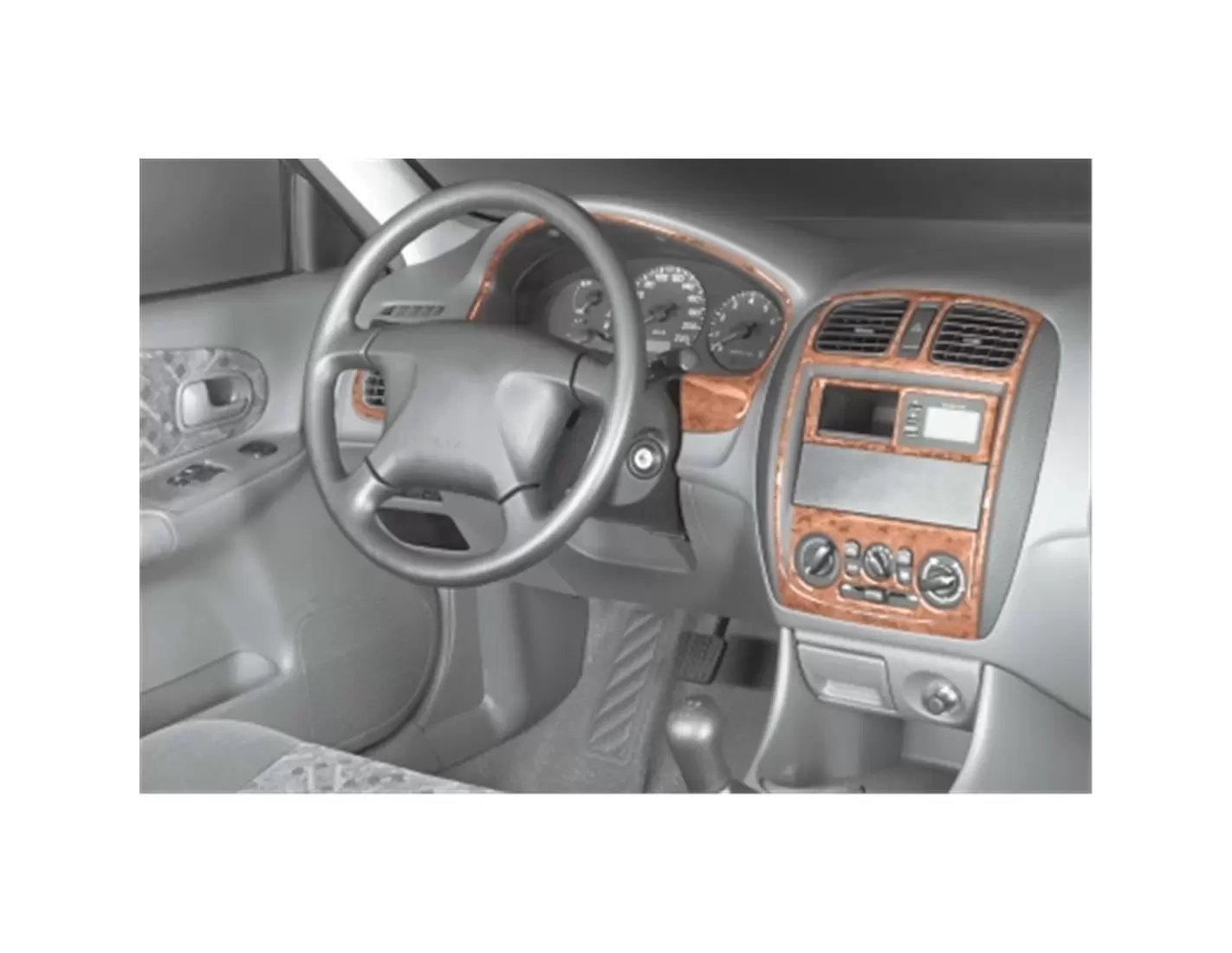 Mazda 323 FS 09.98 - 11.00 3D Inleg dashboard Interieurset aansluitend en pasgemaakt op he 9 -Teile