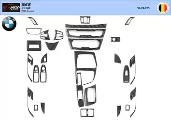 BMW X1 F48 2015 up 3D Interior Dashboard Trim Kit Dash Trim Dekor 32-Parts