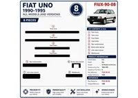 Fiat Uno 1990-1995 kit cruscotto 3D, 8 pezzi