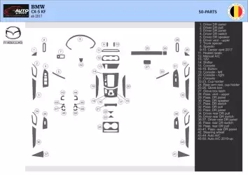 Mazda CX-5 KF ab 2017 Kit la décoration du tableau de bord 27-Pièce - 2 - habillage decor de tableau de bord