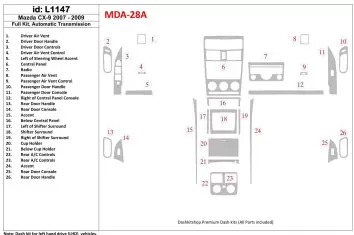 Mazda CX9 2007-2009 Full Set, Automatic Gear BD Interieur Dashboard Bekleding Volhouder